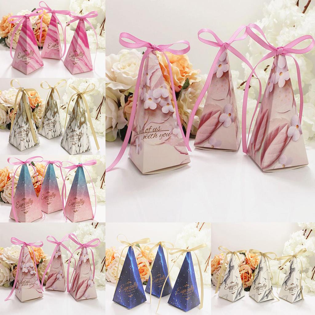 10 Pieces Triangle Shape Chocolate Candy Boxes Gift Boxes Wedding Favors