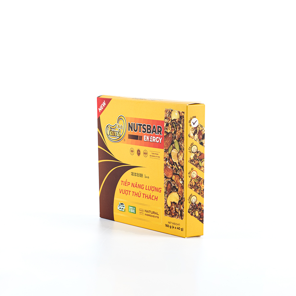 Thanh Hạt Năng Lượng FAMINUTS Vị Táo Đỏ, Cacao, Mật Ong, Cà Phê Nutsbar Energy Hộp 4 Thanh 160g - Thực Phẩm Tiếp Năng Lượng Lành Mạnh