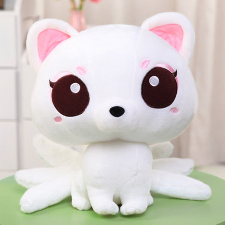 Gấu Bông Hồ Ly Tinh, Hồ Ly 9 Đuôi Tuyệt Đẹp Hot (10cm---&gt;30cm) Cáo Trắng 9 Đuôi Cửu Vỹ Hồ Trong Tam Sinh Tam Thê, Hàng Cao Cấp
