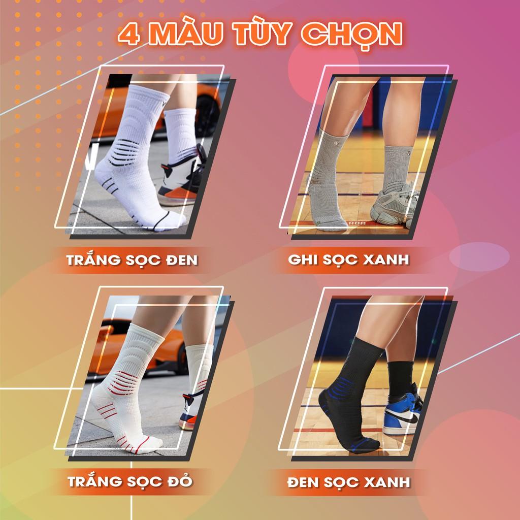 Tất bóng rổ cao cấp VEIDOORN - Công nghệ dệt 3D Knitted, Mềm Mại, Thoáng Khí - VT003