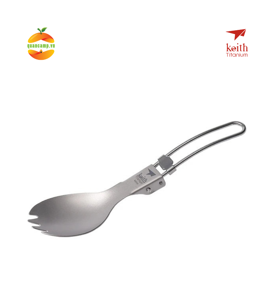 Muỗng nĩa titanium Keith Ti5309 gấp gọn size lớn