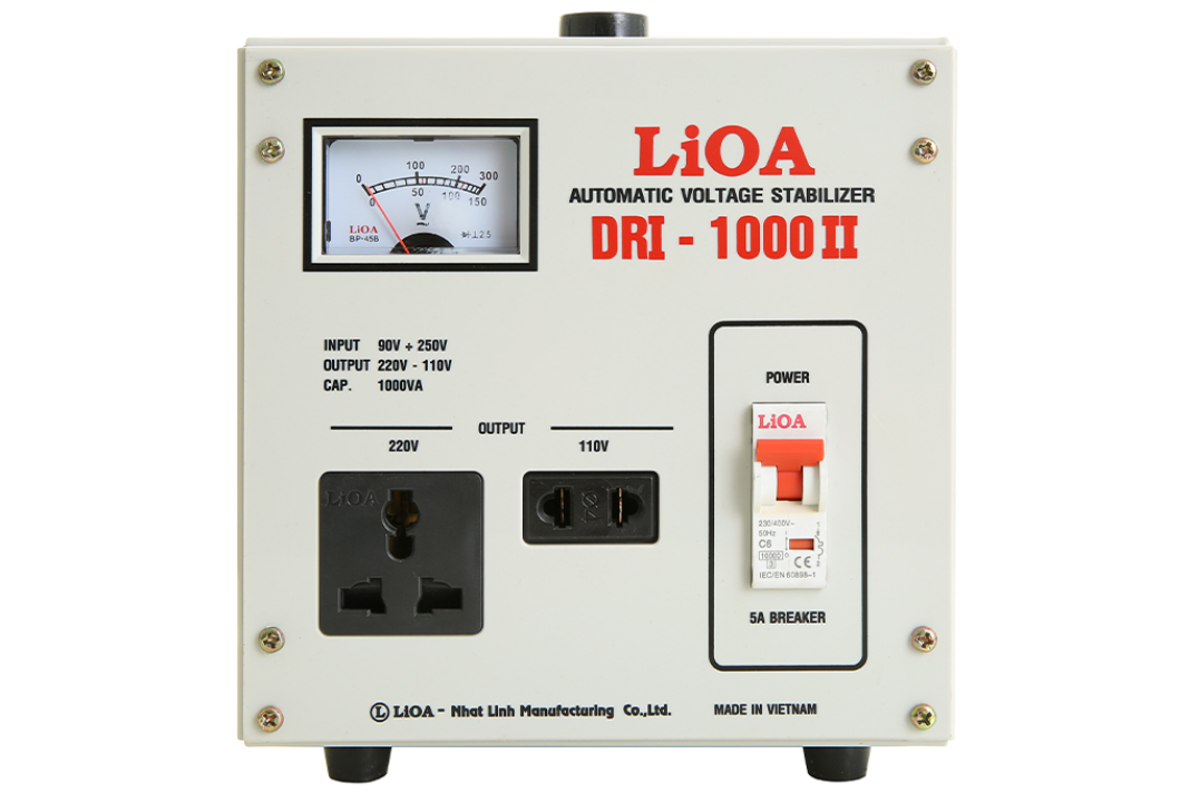 Ổn áp lioa 1kva DRI - 1000II dây đồng 100%