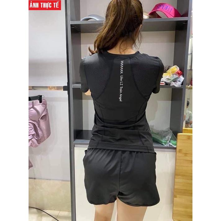 Áo thể thao nữ_thun lạnh phối lưới siêu mịn mát_Áo tập gym nữ, chạy bộ, du lịch