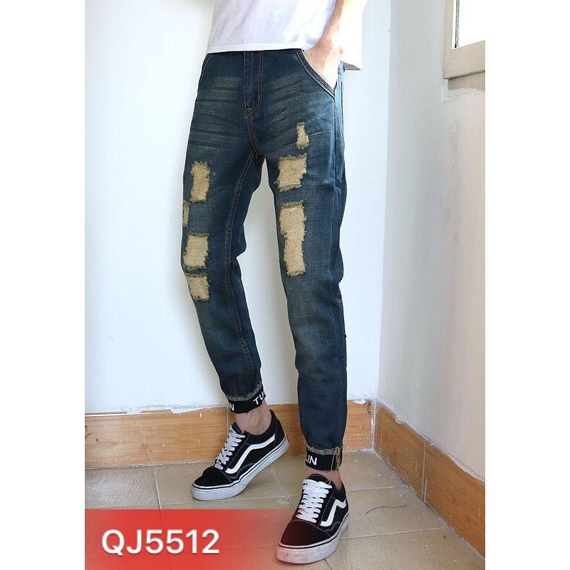 Quần Jogger jean Nam Rách QJ5512