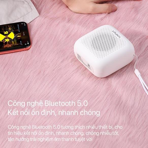 Loa Bluetooth TWS 5.0 VIVAN Chống Nước IPX5, Công Suất 5W, Dung Lương Pin 1800mAh Nghe Nhạc Cực Đã - Hàng Chính Hãng