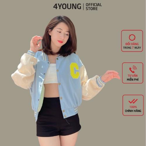 Áo khoác bomber nữ croptop dang lửng