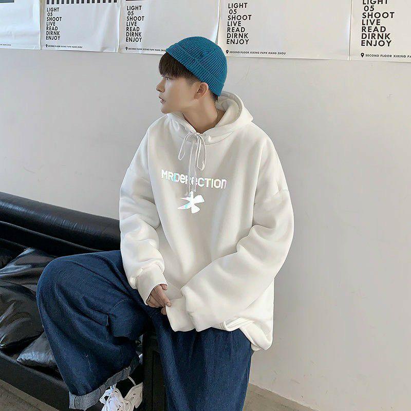 Áo khoác hoodie phản quang unisex, áo khoác cặp đôi nam nữ 3 màu trắng, đen, xanh