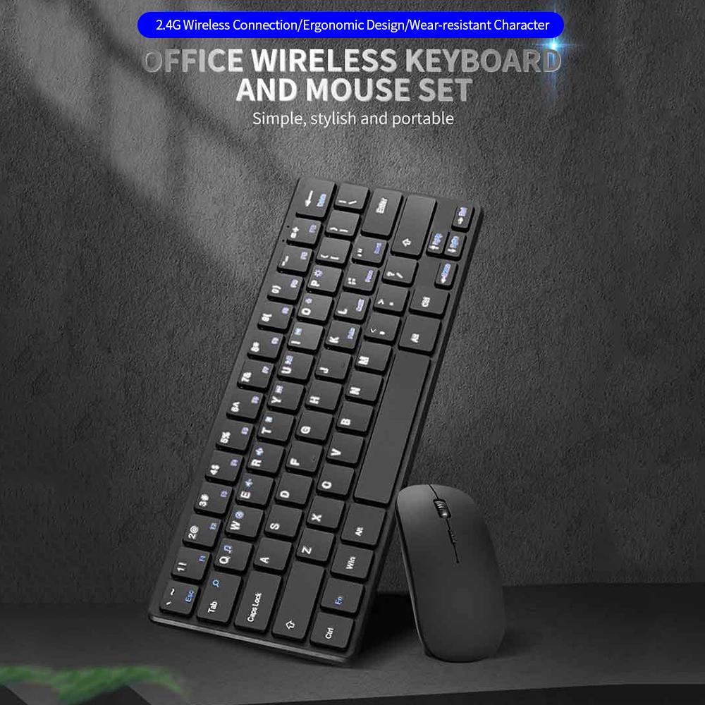 Keyboard Mouse Combo 2.4G Wireless Keyboard Mouse Set Office Keyboard Mouse Set Slim Design Plug and Play for PC Laptop