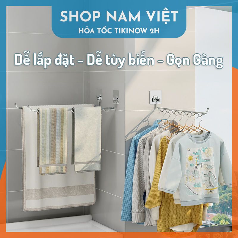 Thanh phơi quần áo tiết kiệm không gian dán tường - Giải pháp hiệu quả cho căn hộ nhỏ