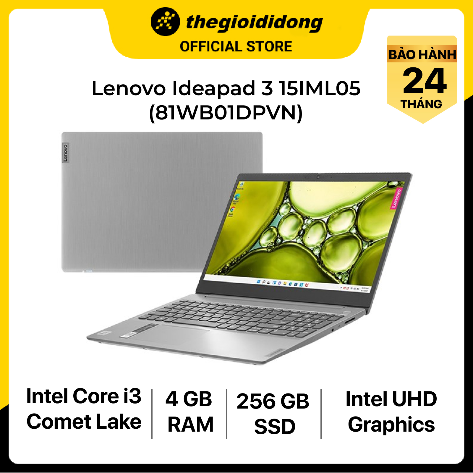 Laptop Lenovo Ideapad 3 15ITL6 i3 1115G4/8GB/256GB/15.6&quot;F/Win11/(82H8005CVN)/Xám - Hàng chính hãng