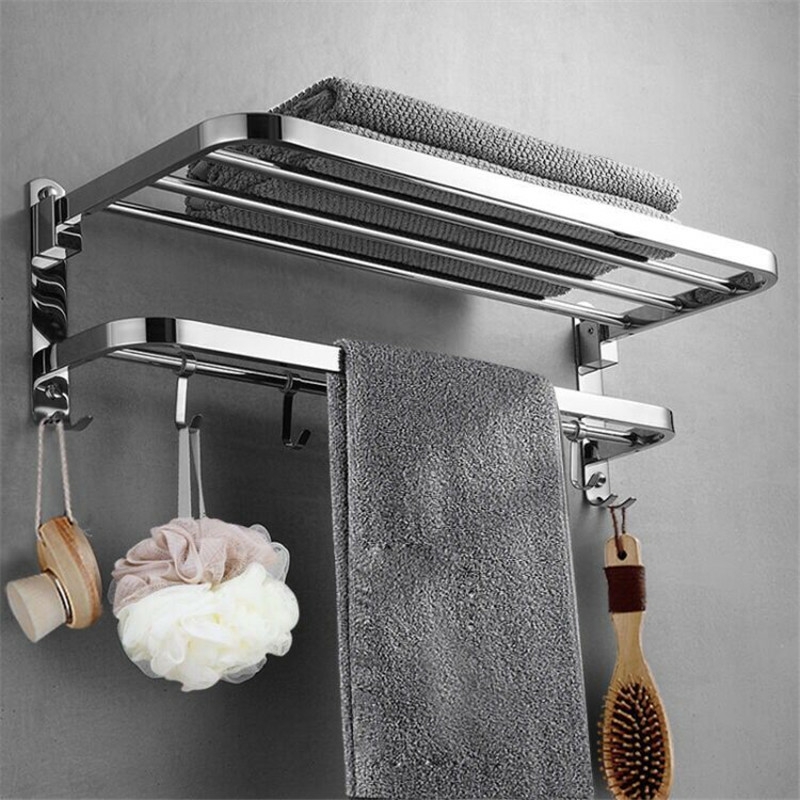 Giá Treo Khăn Nhà Tắm INOX SUS304 lắp đặt Dán Tường gạch men hoặc Khoan - G304