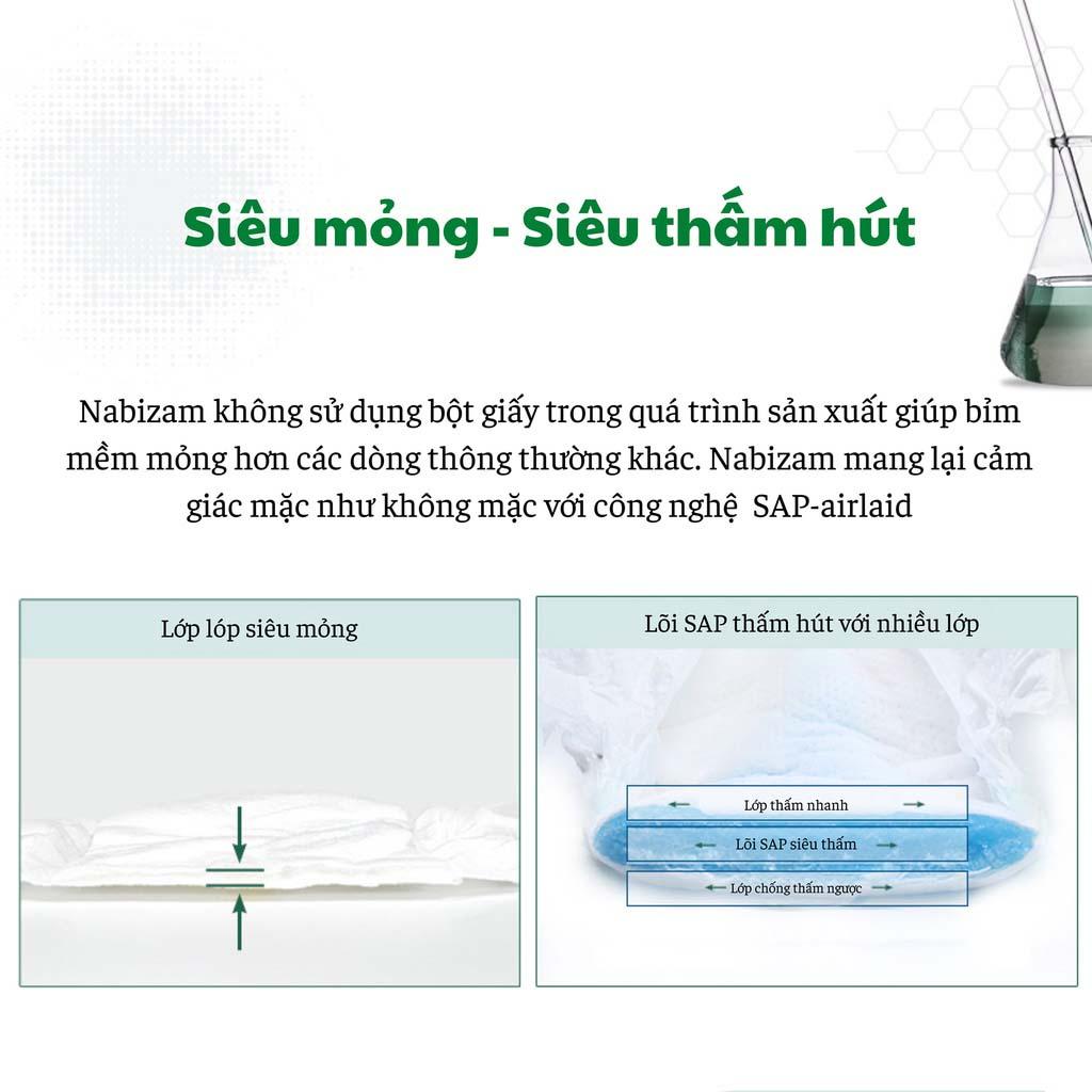 Tã/Bỉm NABIZAM Êm Mỏng Vượt Trội, Chống Tràn Tối Đa, Đủ Loại Kích Cỡ Cho Bé Từ 3kg Đến 25kg, Quy Cách 20-50 Miếng