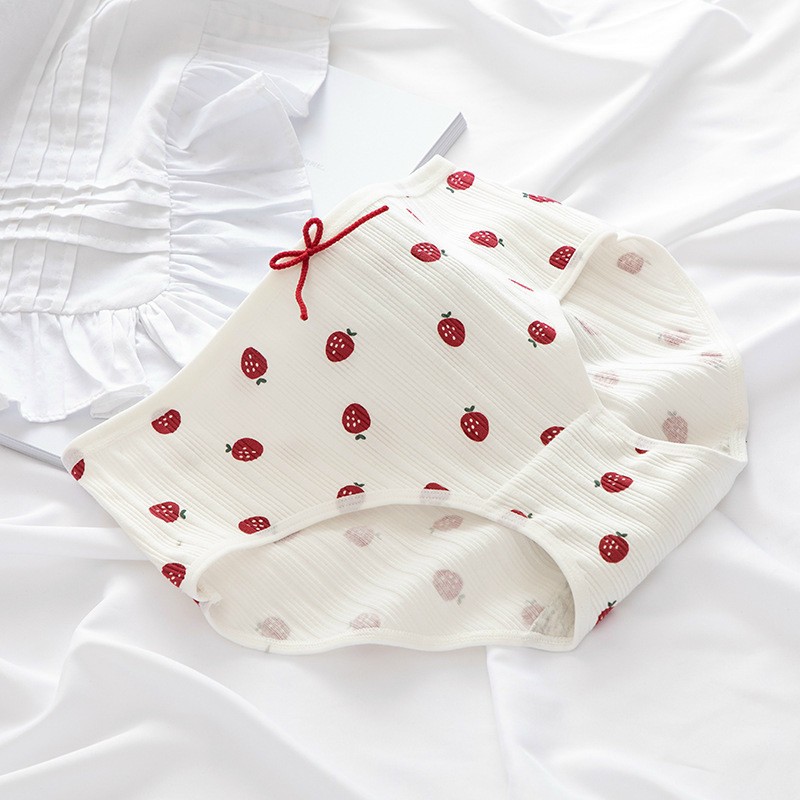 Combo 5 quần lót nữ gân tăm xuất Nhật - quần lót nữ quả dâu chất cotton siêu mát