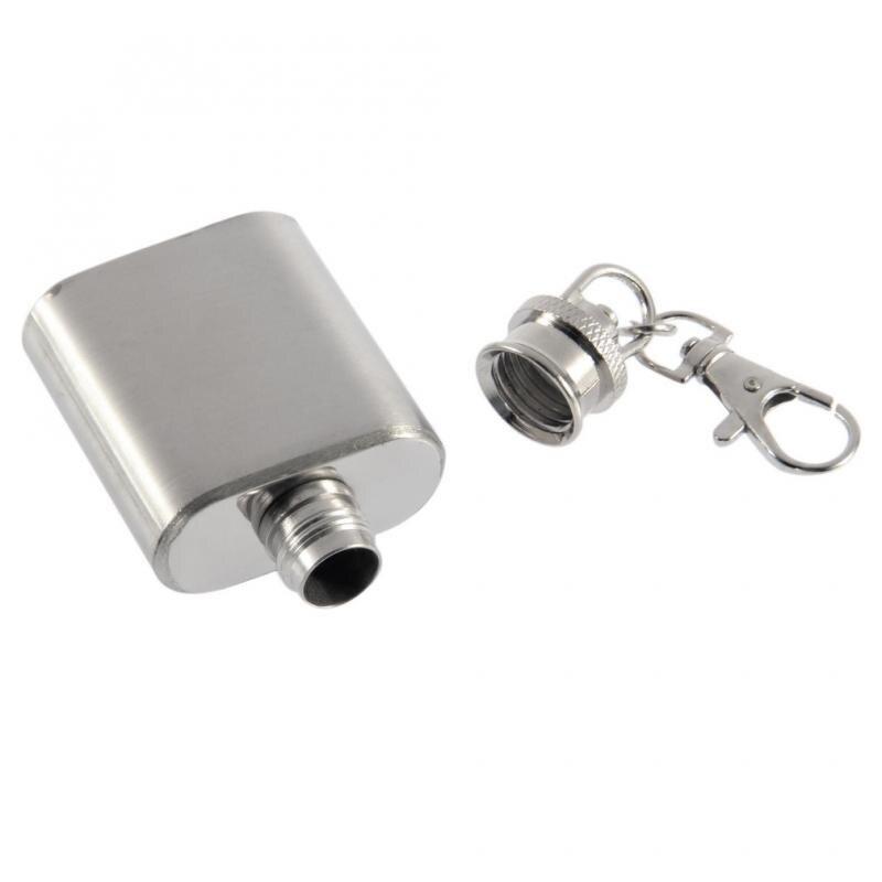 Stainless Steel Wine Whisky Hip Flask 1oz For Travel Portable Pocket Alcohol Bottles Beer Gift Rum Flagon DrinkwareWith Key Ring