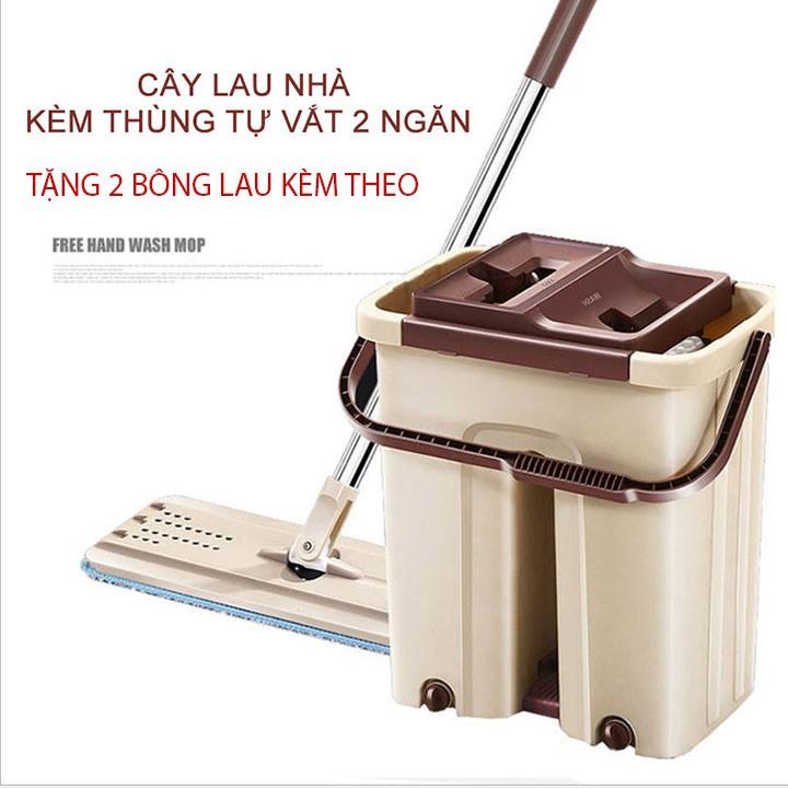 Bộ Cây Lau Nhà Tự Vắt Thông Minh,Chổi Lau Nhà Xoay 360 Độ