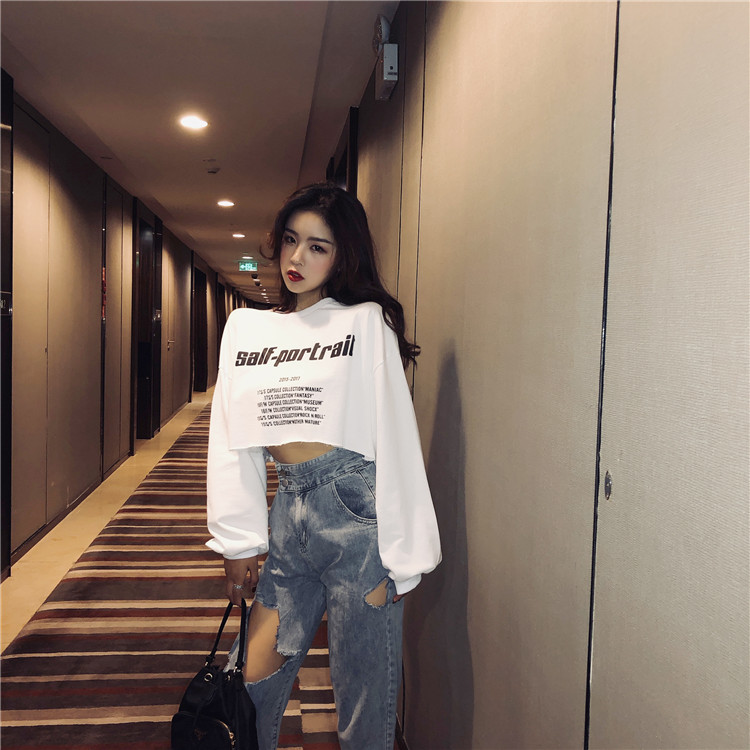 Áo Phông Ngắn Tay Cho Nữ, Áo Crop Top Tay Ngắn, Dáng Rộng, Phong Cách Hàn Quốc