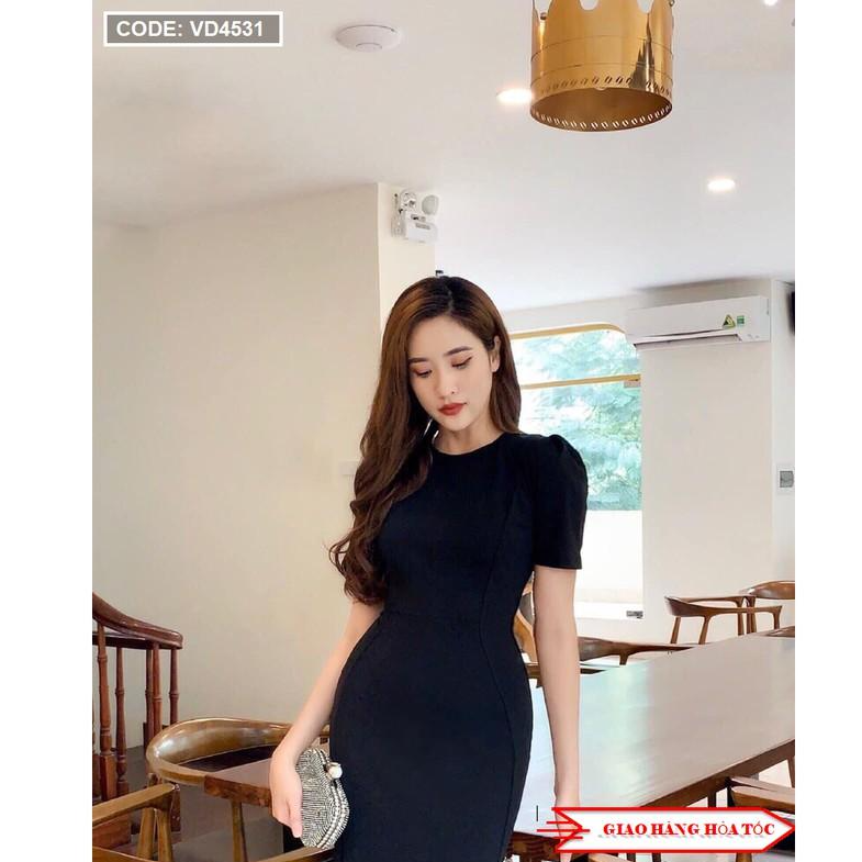Đầm body đẹp Màu Đen Chất LIệu Vải Cát Nhật Mềm Mịn - Đầm Body Thun Freesize từ 40 đến 60 kg