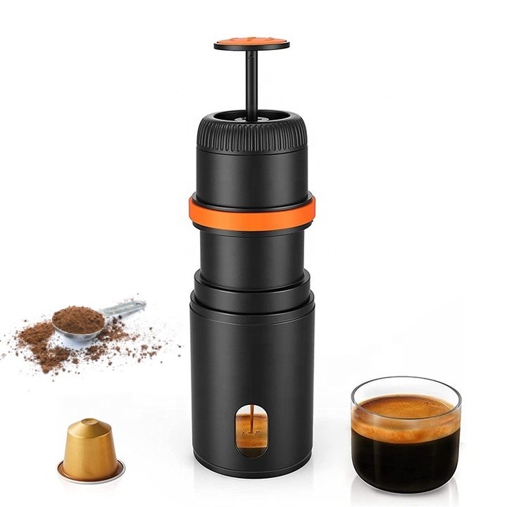 Máy pha cà phê Mini Espresso Chất liệu Nhựa PPE / PS, Inox 304  cầm tay 2 trong 1