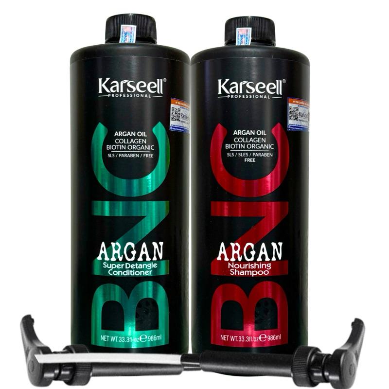 [+Tặng mũ trùm] Dầu gội xả phục hồi, giữ màu, ngăn ngừa lão hóa KARSEELL ARGAN BNC