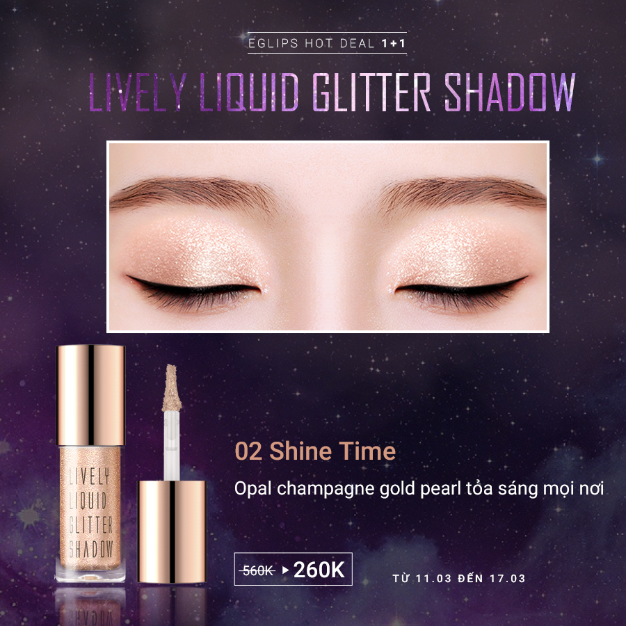 Nhũ mắt gel Eglips Lively Liquid Glitter Shadow 4g