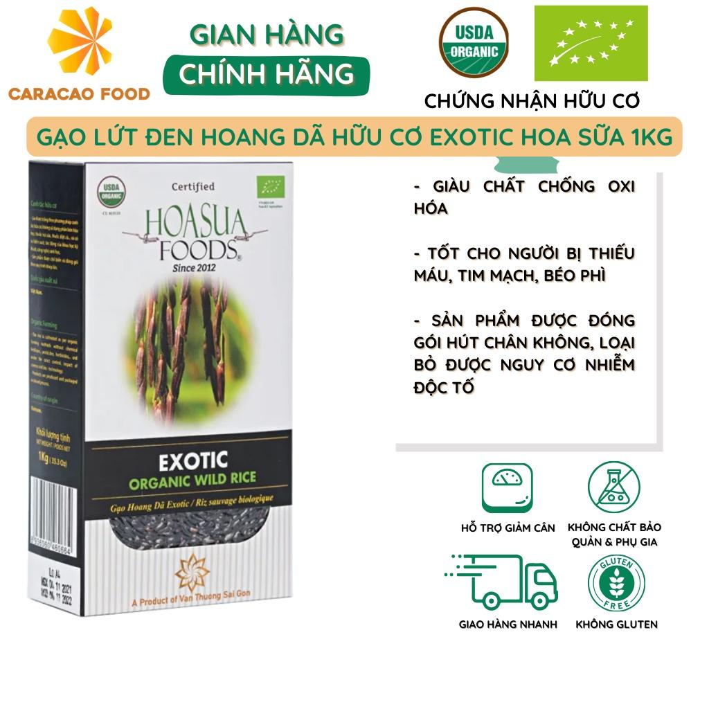 Gạo lứt đen hoang dã hữu cơ Exotic Hoa Sữa 1kg, Gạo tốt cho sức khỏe, Gạo hữu cơ tốt cho người bị tiểu đường, thiếu máu