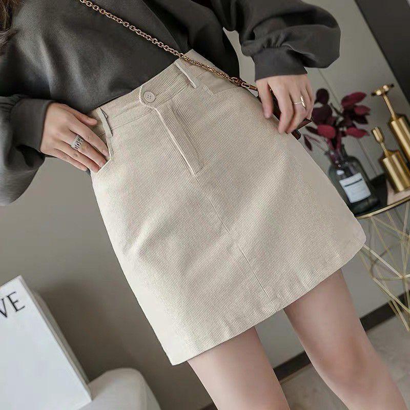 Chân Váy Chữ A vải nhung tăm thời trang mùa đông cho nữ