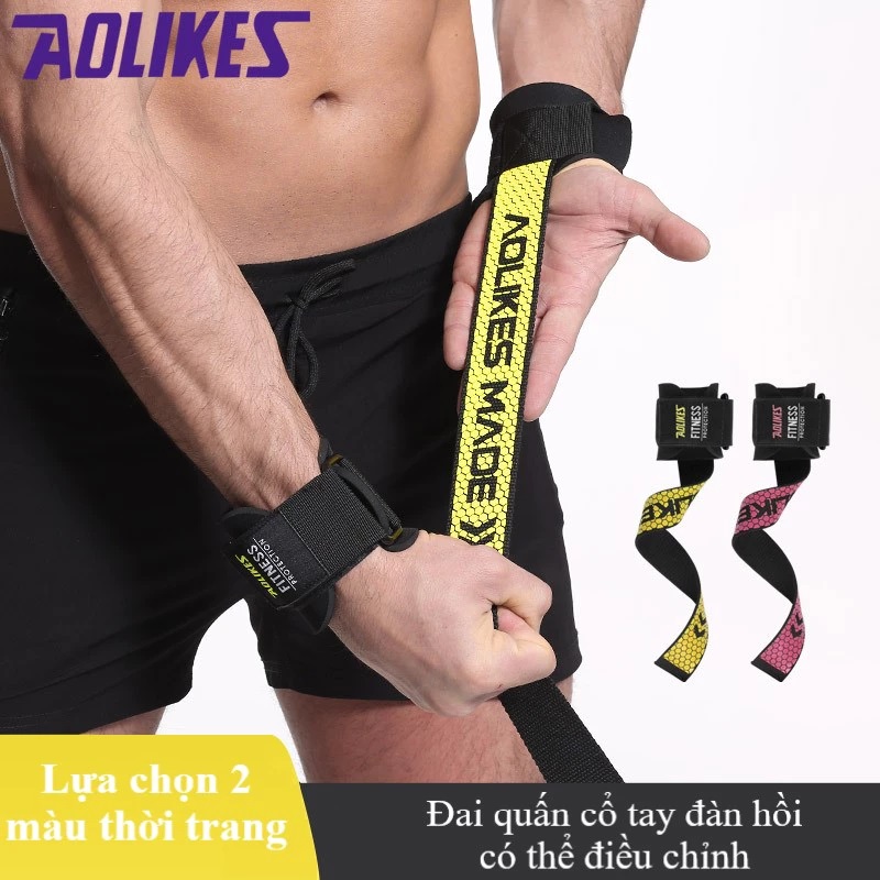 Dây kéo lưng trợ lực cổ tay AOLIKES AL7633 nâng tạ tập gym sports fitness protection help wristbands