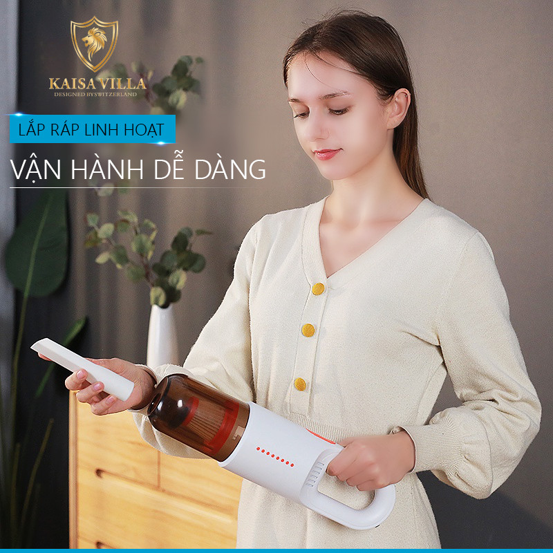 Máy hút bụi cầm tay Kaisa Villa, máy làm sạch sàn nhà, ô tô model JD-8075 - Hàng Chính Hãng