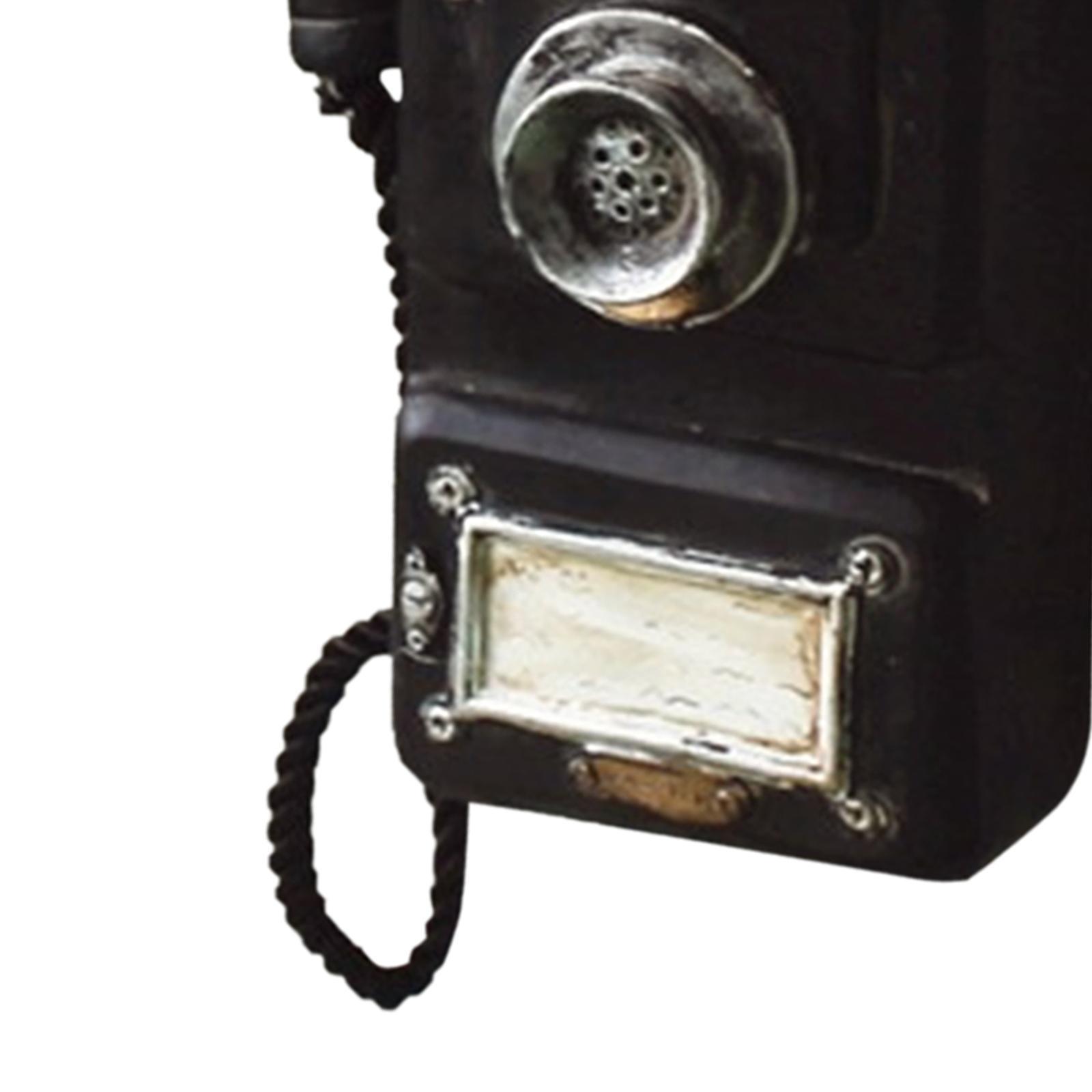 Retro Telephone Wall Art Sculpture Artwork Corded Phones Antique Rotary Dial Telephone for Window Display Hotel Shop Gifts Decors