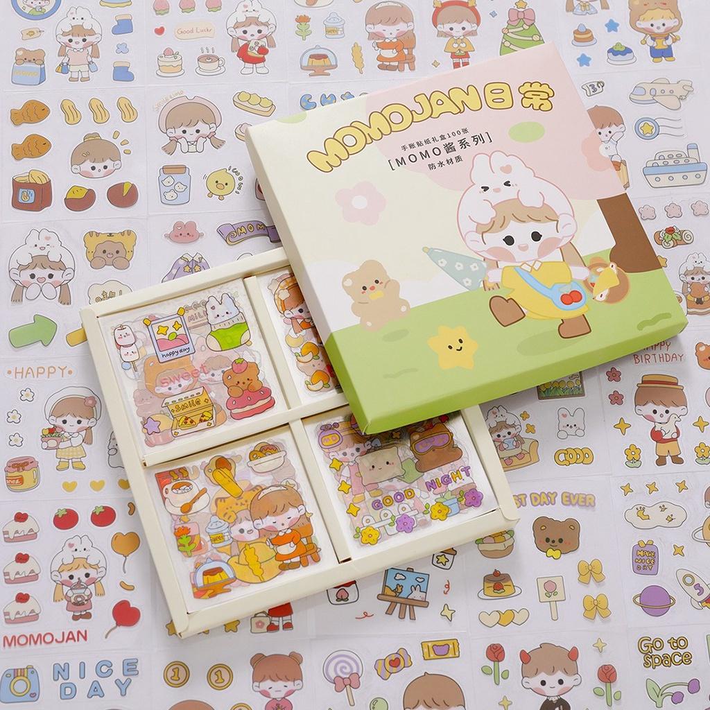 Sticker cute họa tiết hoạt hình trang trí dán tập vở, bình nước, bút nước - Giấy Vở Con Rồng