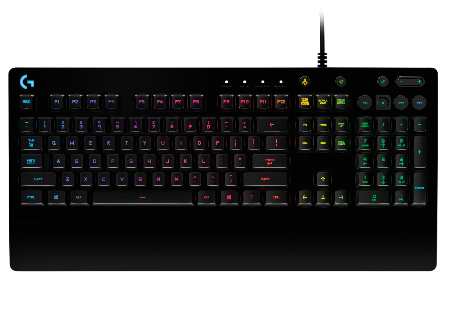 Bàn phím game có dây Logitech G213 Prodigy - RGB Lightsync, phím Media chuyên biệt, chống tràn bền bỉ -Hàng Chính Hãng