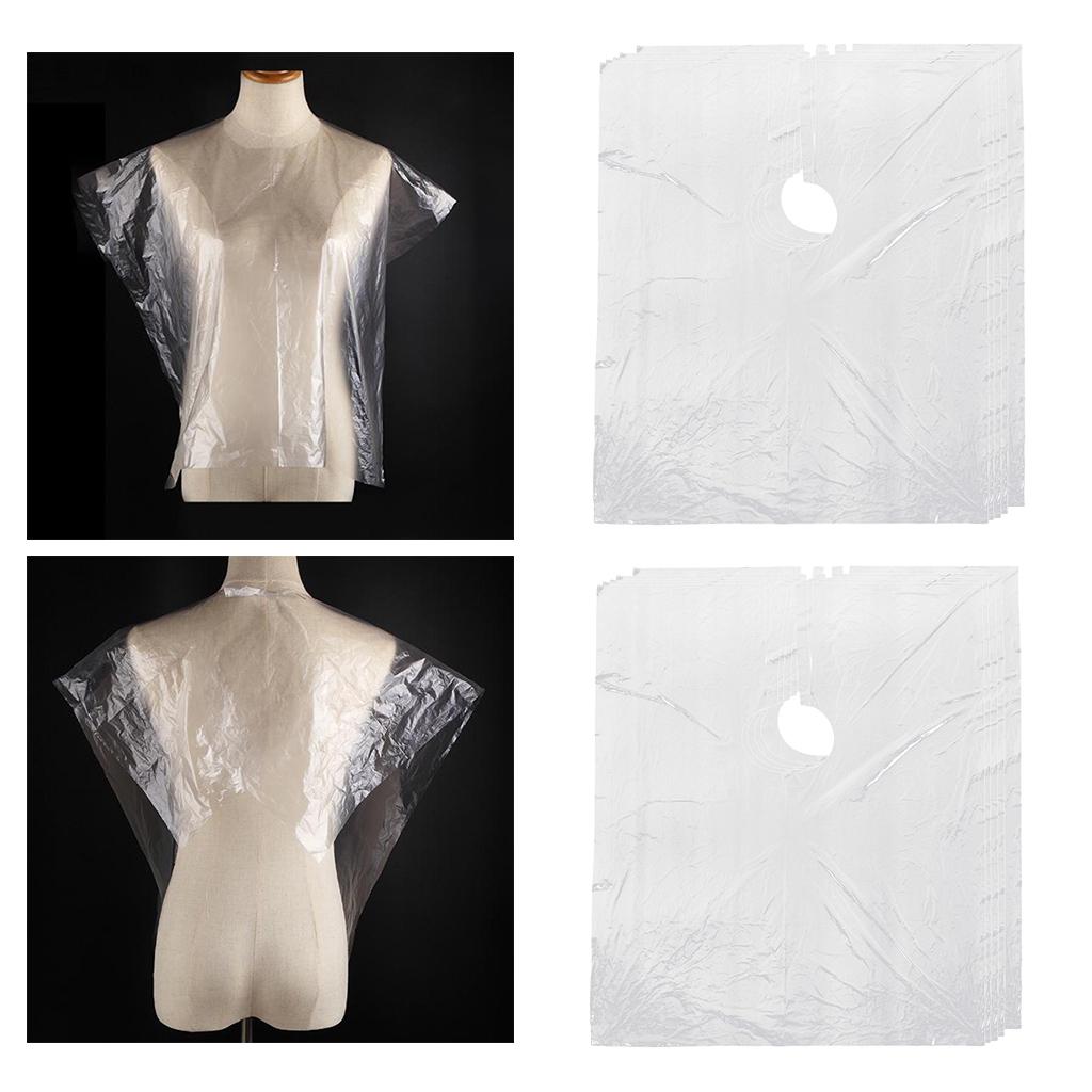 100 X Waterproof Large Disposable Hair Cutting Cape Gown Salon Barber Shop
