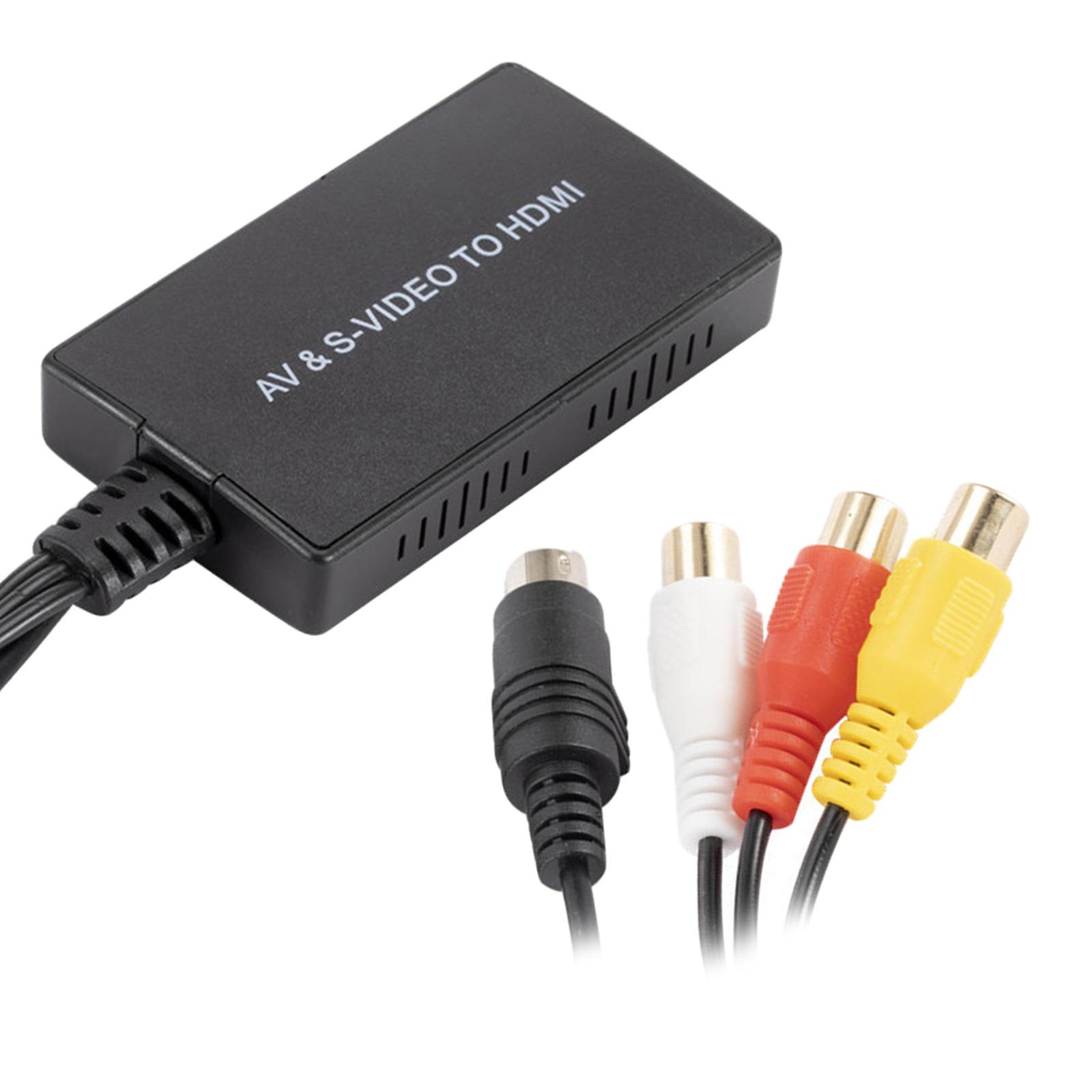 AV S-video to HDMI Converter PAL/NTSC for N64 VHS VCR Blue-Ray DVD Players