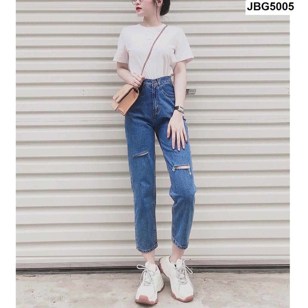 Quần jean baggy rách gối JBG5004