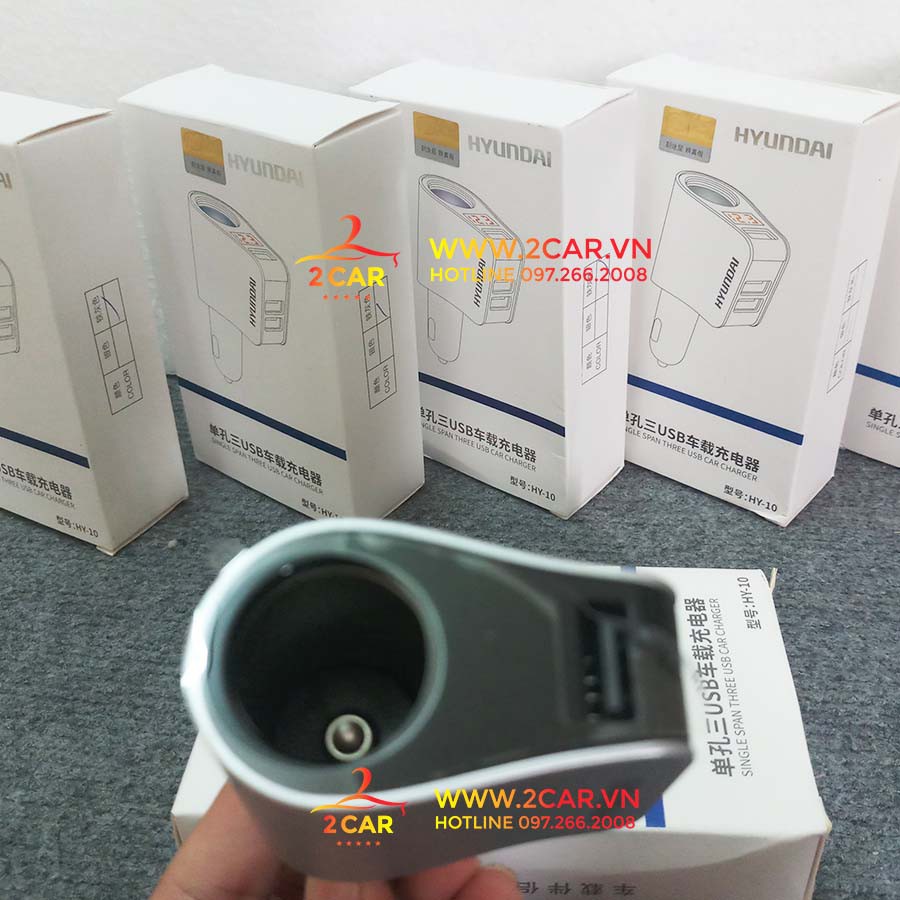 Tẩu Sạc Ô tô, Xe Hơi Hyundai 1 Tẩu Tròn - Có Đèn Led Báo Điện Áp - Huyndai Chính Hãng