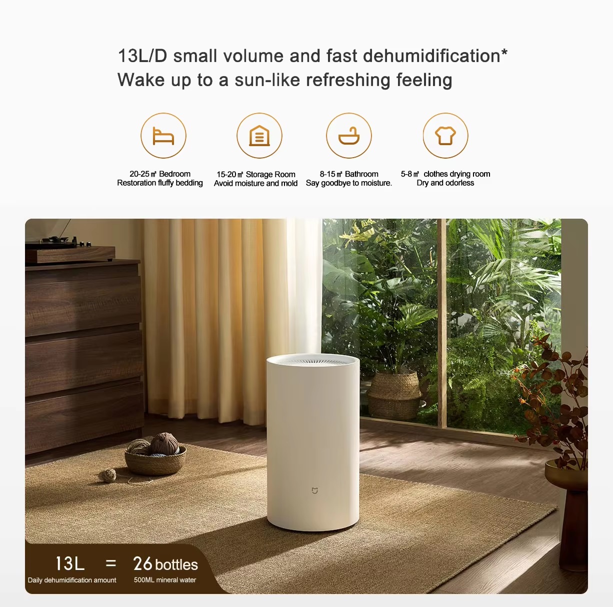 Máy Hút Ẩm Thông Minh Xiaomi Smart Dehumidifier Lite EU (13L) - Hàng Chính Hãng