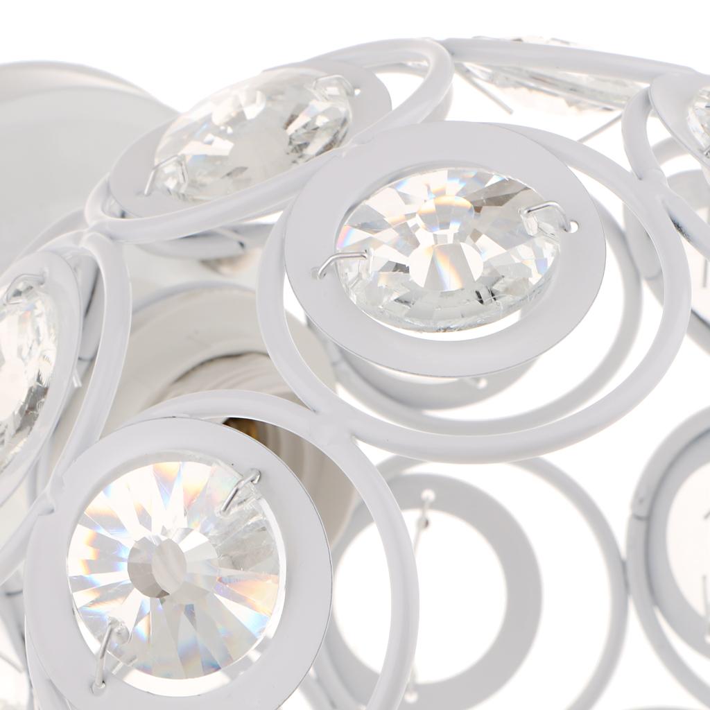 Elegant Iron Crystal Ceiling Light Cover Chandelier Pendant Lampshade 3 Colors