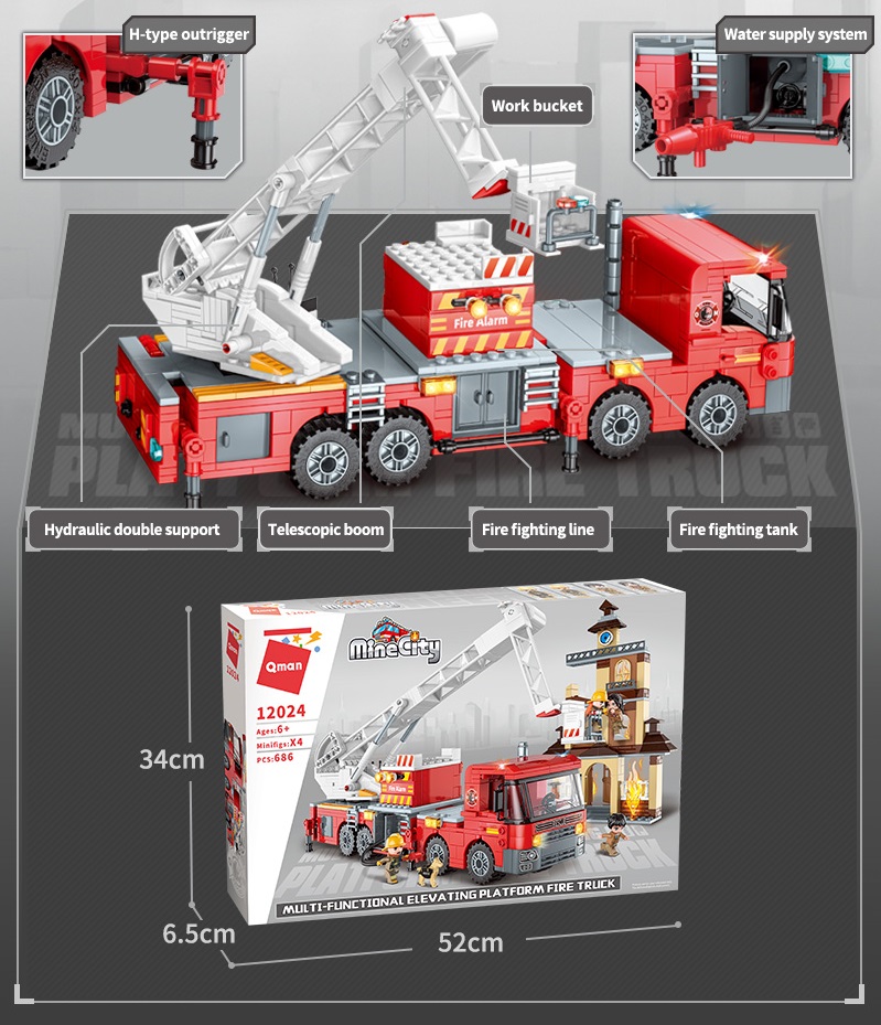 Đồ chơi xếp hình, lắp ráp Qman 12024 - Cứu hỏa ngôi nhà