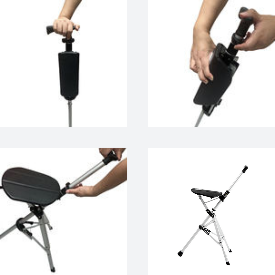 Gậy Đi Bộ Kiêm Ghế Ngồi Gấp Gọn, Gậy Chống Cho Người Già Batoong Gậy Dã Ngoại Đa Năng