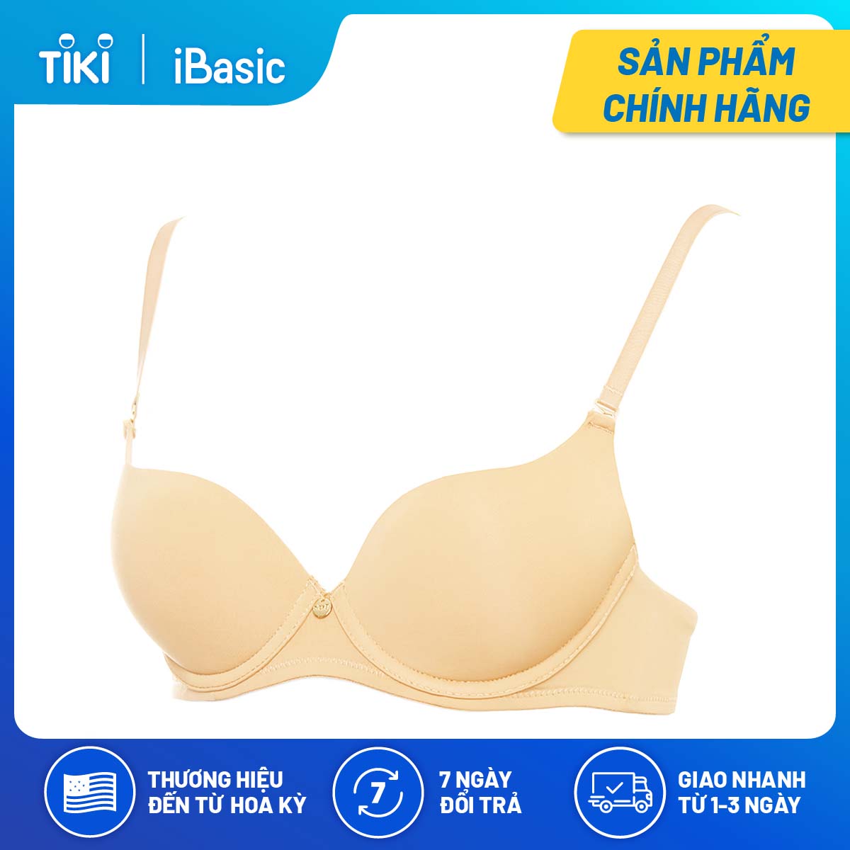 Set áo ngực có gọng mút mỏng trơn cup T-Shirt iBasic BRAW146 và quần PANW146