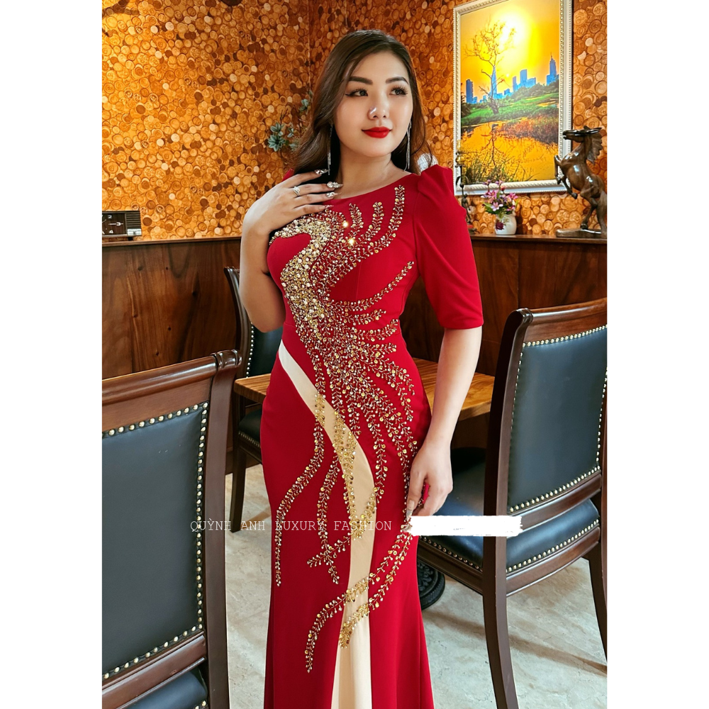 Đầm Dạ Hội Body Đính Đá Phượng Hoàng Nolan Dress