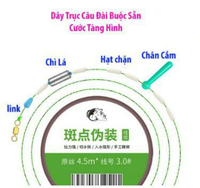 Dây Trục Câu Đài Buộc Sẵn Cước Câu Cá Tàng Hình DAY-CUOC , cước câu cá