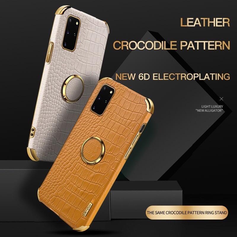 Ốp Lưng dành cho Galaxy S21 FE, S20 FE, S21, S21 Plus, S21 Ultra giả da thời trang kèm vòng nhẫn