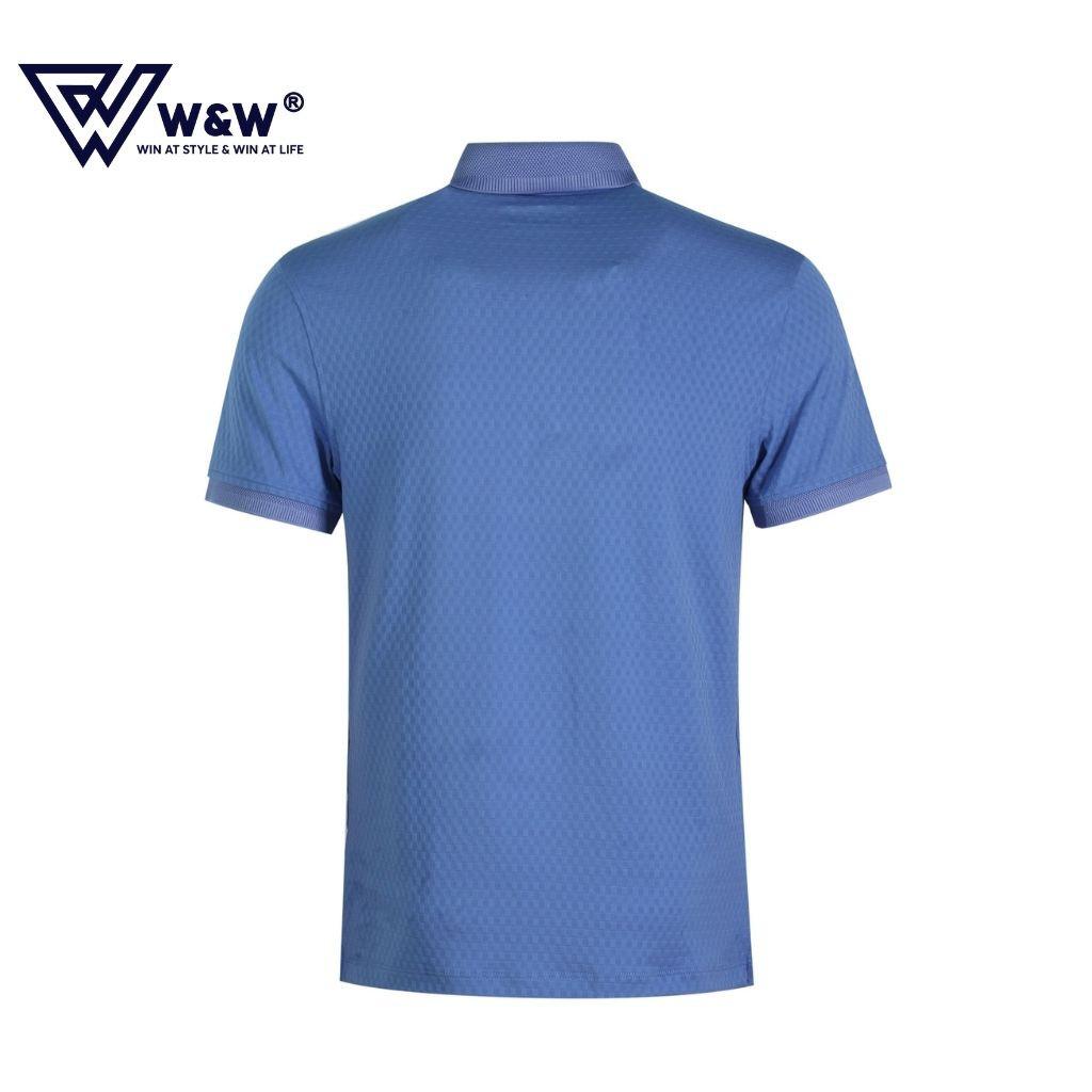 Áo Thun Polo Nam W&amp;W Dáng Regular Fit- Cổ Đức Bẻ Phối Ba Khuy Màu Trơn, Chất Liệu Thoáng Mát, Bền Màu WPO73