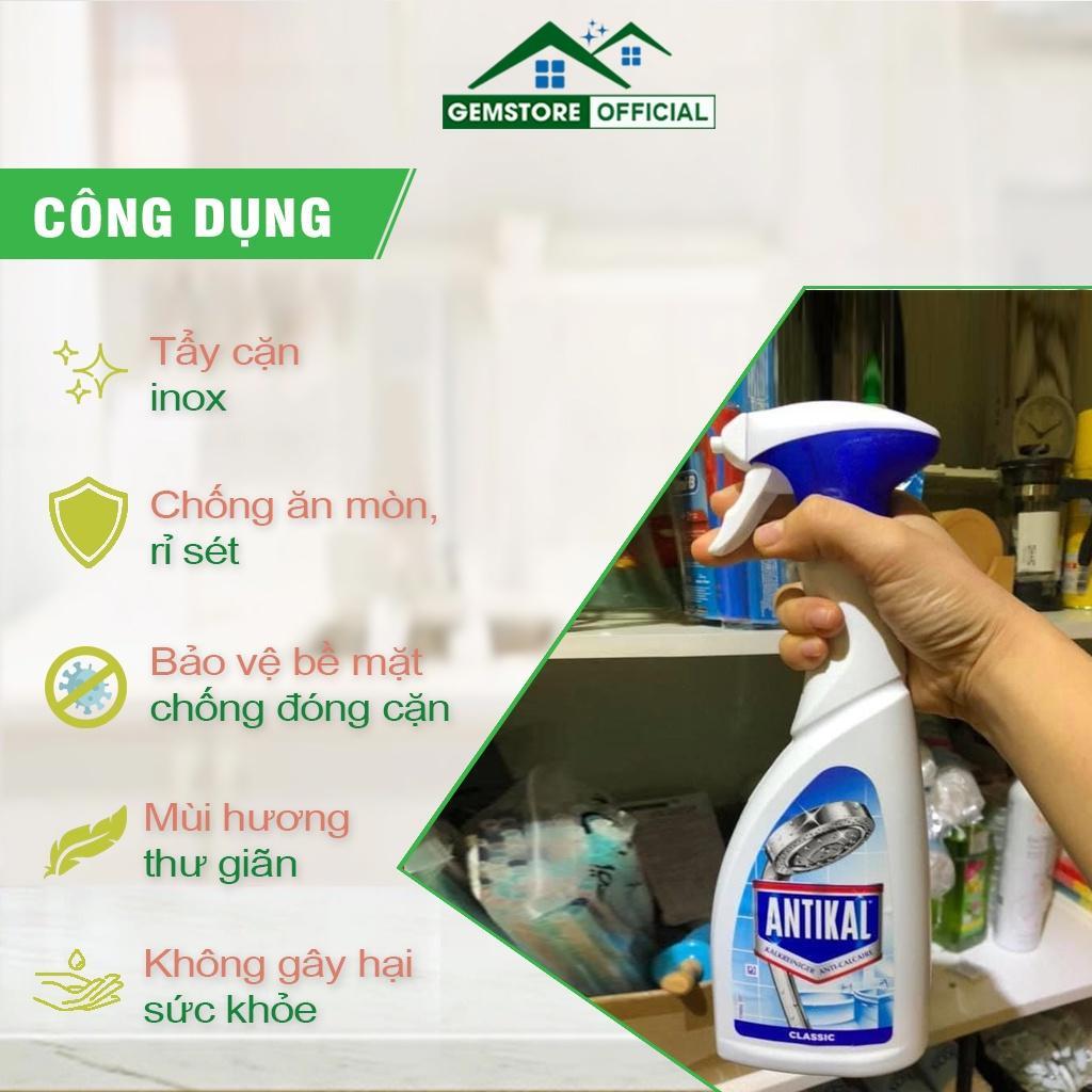 Chai Xịt Vệ Sinh Chống Ăn Mòn Inox Antikal, Dung Dịch Vệ Sinh Bếp, Các Thiết Bị Inox, Dung Tích 750ml, Nhập Đức