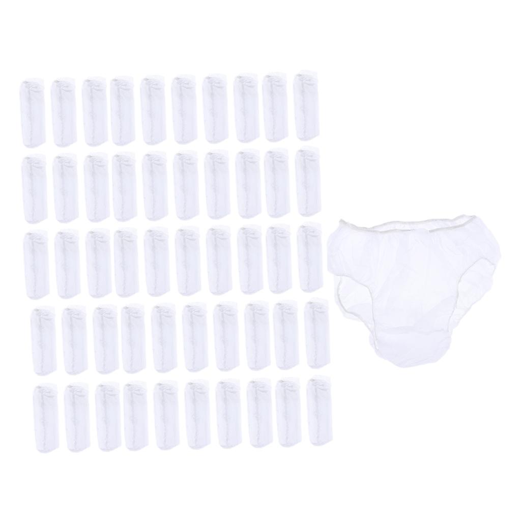 2x50pcs Nonwoven Underwear Panties Handy Briefs for Travel Hotel Spa White