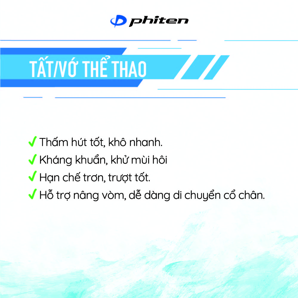 Tất vớ thể thao Phiten sport cổ cao (2 đôi)