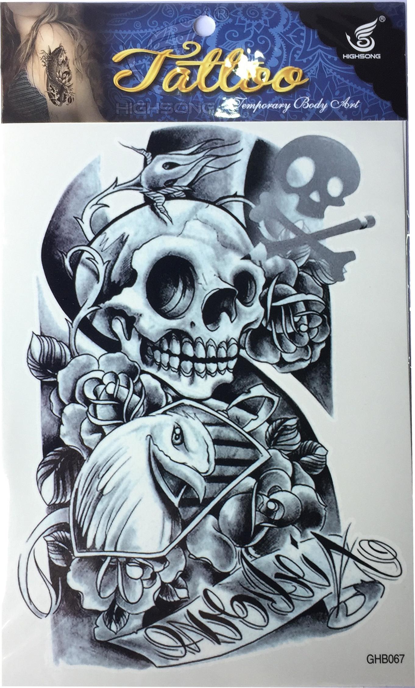Hình xăm Tattoo Halloween kích thước 20cm x 14cm
