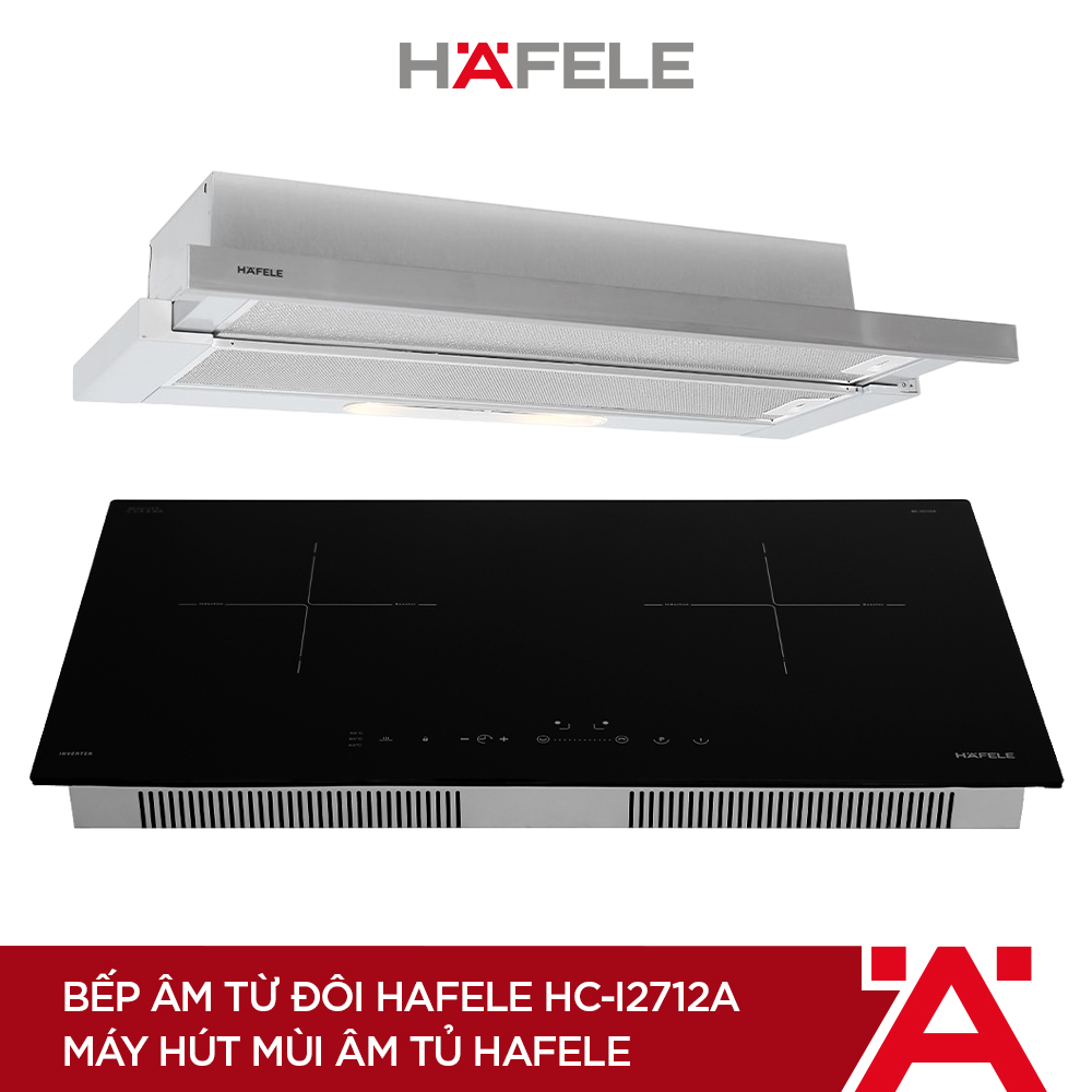 [Trả góp 0%] Bếp Âm Từ Đôi Hafele HC-I2712A (536.61.716) + Máy Hút Mùi Âm Tủ Hafele HH-TI90D HH-TI90D (90cm) - 53981085 (Hàng chính hãng)