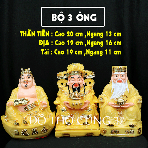 [ BỘ 3 ÔNG - M ] THẦN TÀI +THỔ ĐỊA +THẦN TIỀN  [ COMPOSITE + BỘT ĐÁ ]